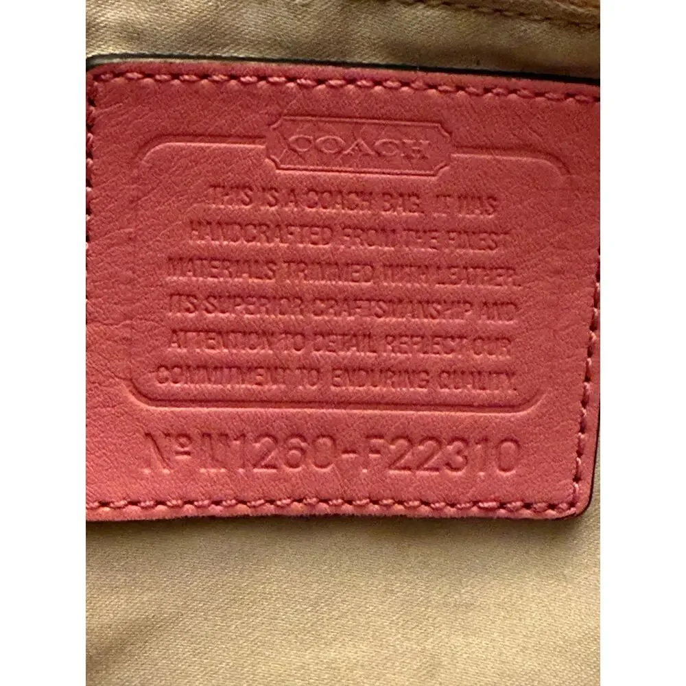 Coach Satchel Signature C Cream and Pink
